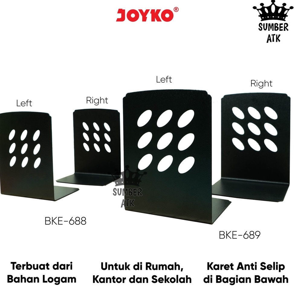 

KODE IEJMV Sandaran Penahan Pembatas Buku Book End Joyko BKE688 BKE689