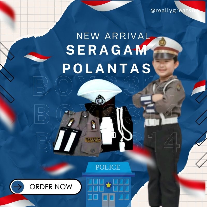 Seragam polantas anak tk/baju polisi anak tk