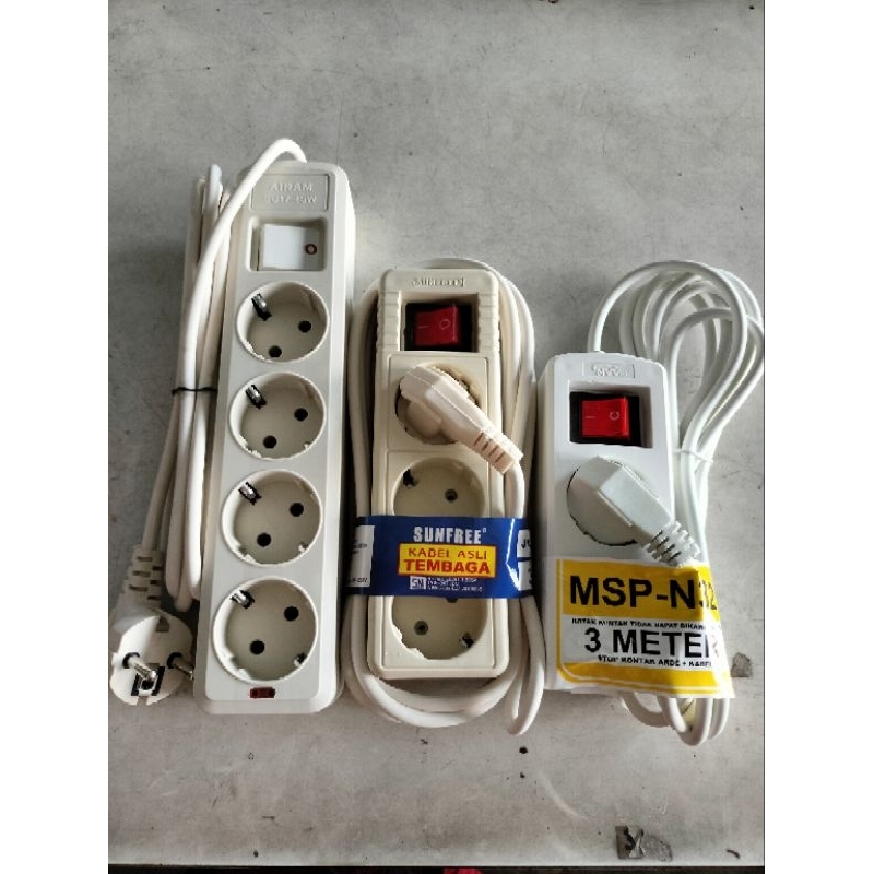 Stop kontak Listrik - Sambungan Kabel Listrik - Sambungan Colokan Listrik - Stopkontak Panjang 3 met