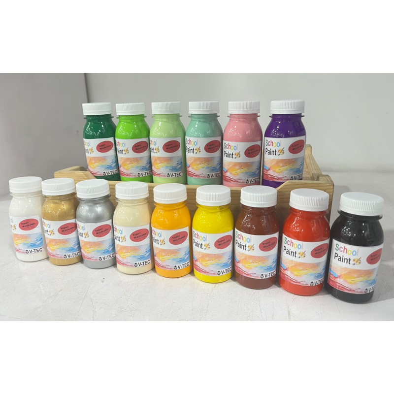 

Cat Akrilik Water Based V-TEC 80 ml School Paint Super Washable / Cat Air Cat warna Cat Lukis Anak