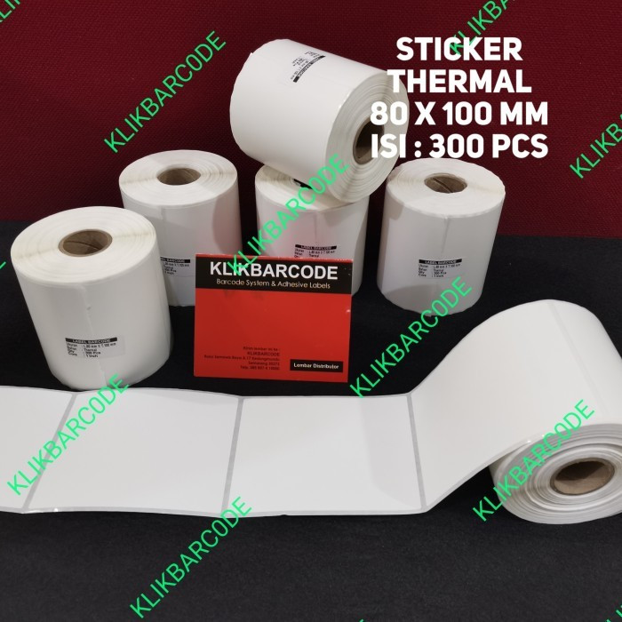 

Kertas Label Stiker Printer Barcode 80 X 100 MM Thermal 1 Line 300 pcs Bahan Berkualitas