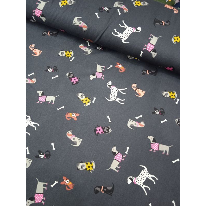 KAIN KATUN RAYON PREMIUM IMPORT MOTIF DOGGY