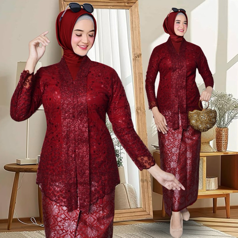 kebaya Kartini satu set rok songket
