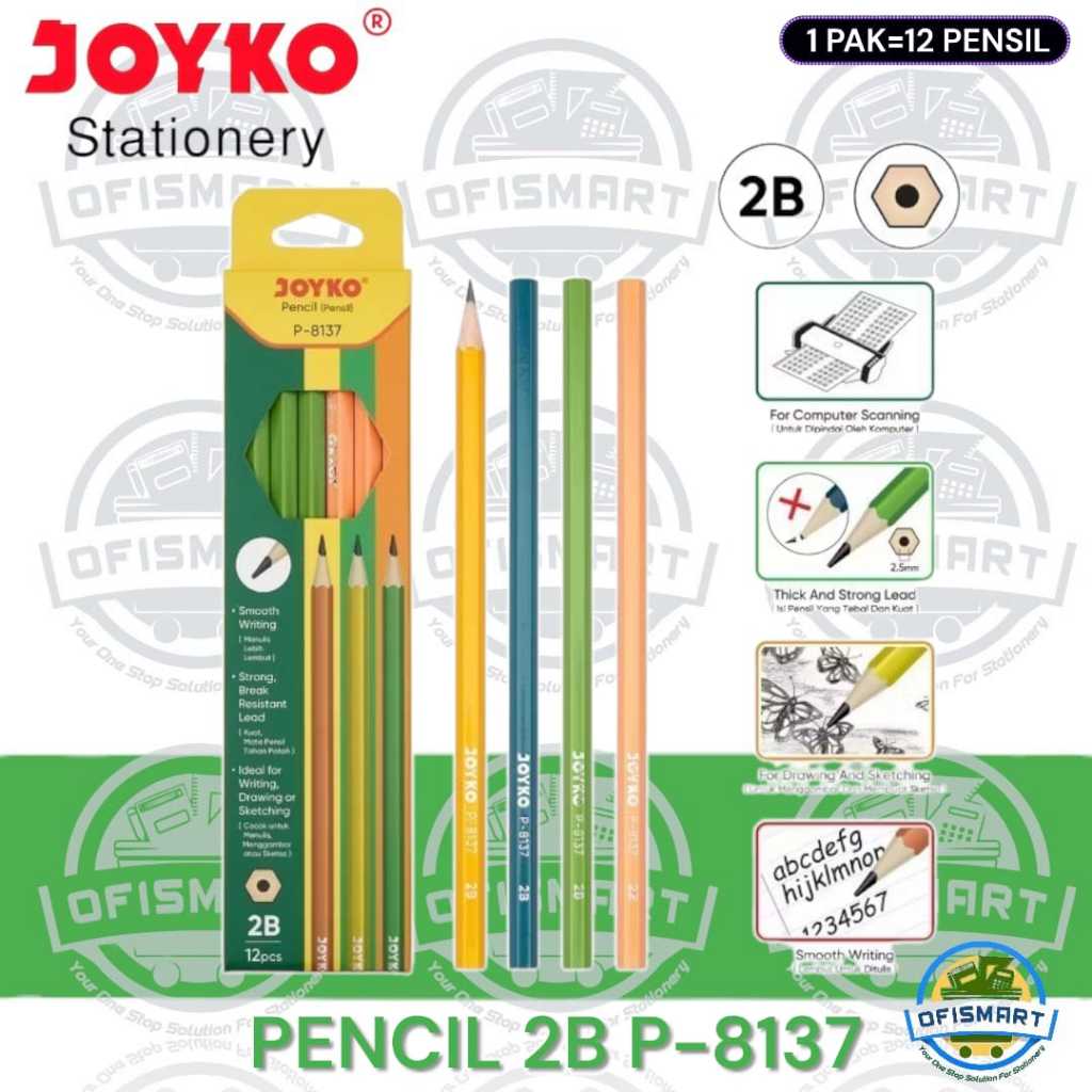 

Joyko Pencil Tulis 2B P-8137 | @1Ktk= 12 Pcs