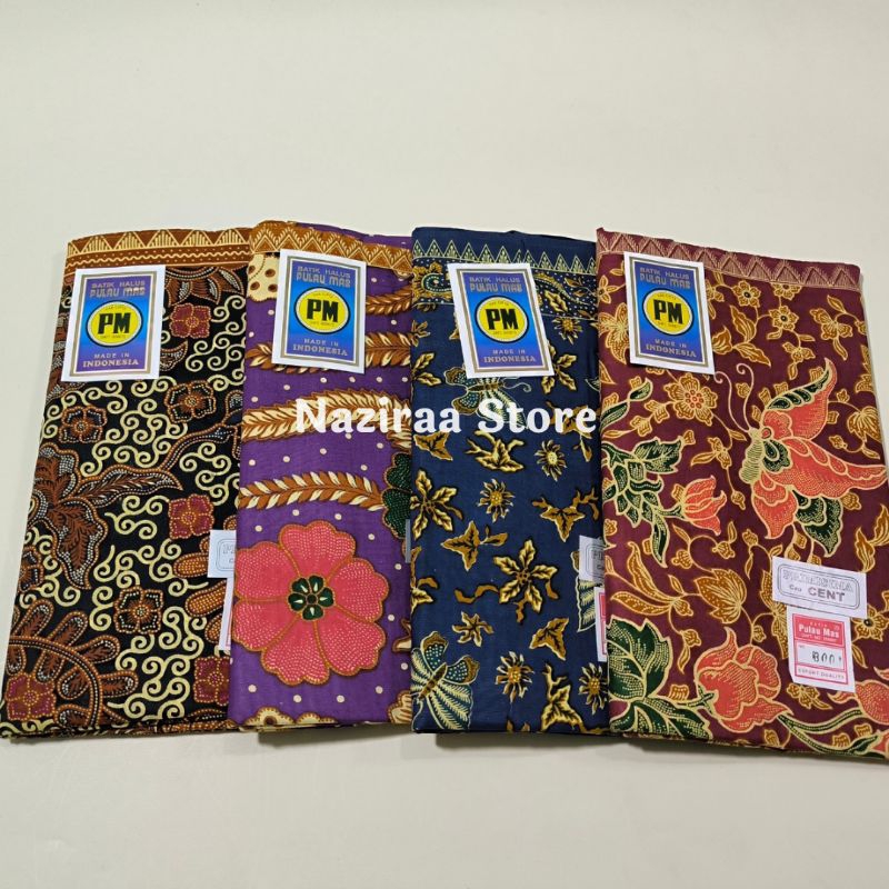Kain Batik PM Pulau Mas, Kain Panjang Batik Cap Cent Samping Kebat Tapih Jarik