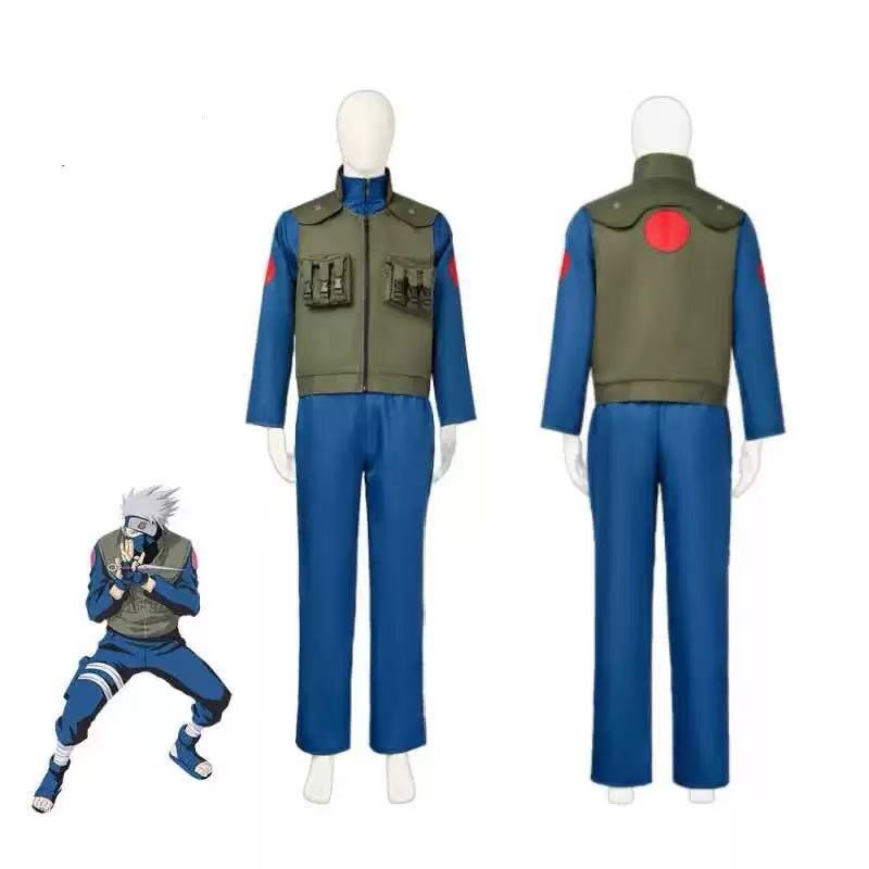Naruto Kakashi cosplay costume anime cosplay flag wood Kakashi cosplay costume complete set