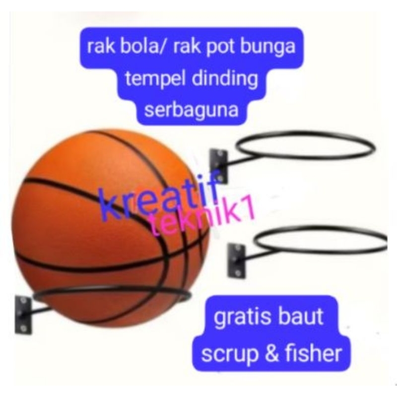 bracket rak bola tempel dinding gantungan bola tempel dinding dudukan bola tempel dinding  rak pot b