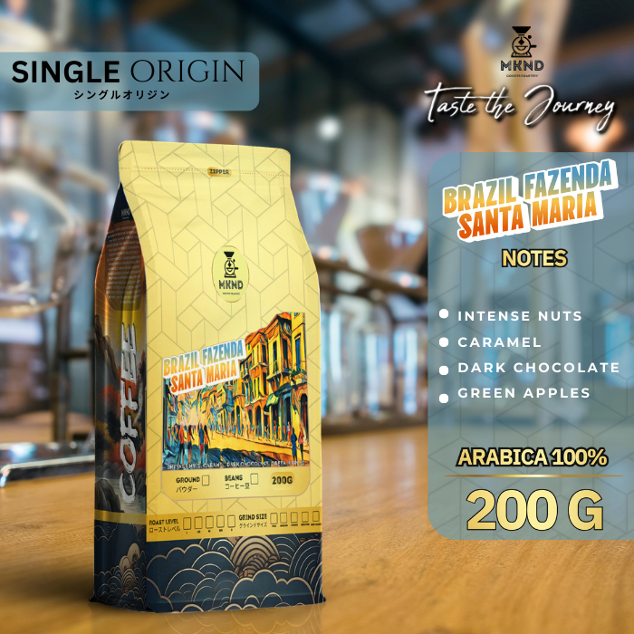 

KOPI ARABIKA BRAZIL FAZENDA SANTA MARIA 200 GRAM SINGLE ORIGIN COFFEE MKND