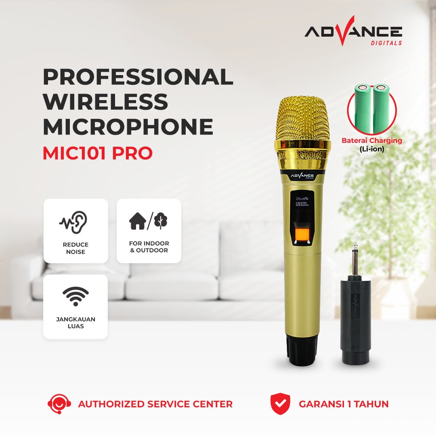 Microphone Advance MIC-101 PRO / Mic Wireless Advance MIC101 PRO Mic Tanpa Kabel Advance MIC101PRO