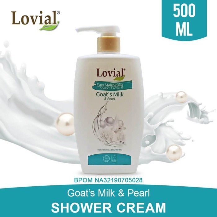 LOVIAL GOAT'S MILK AND PEARL SHOWER CREAM 500 ML SABUN MANDI LOVIAL DIJAMIN ORIGINAL