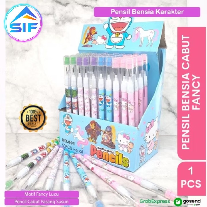 

Pensil Anak Motif Fancy Pensil Bensia Susun Karakter Lucu Alat Tulis Sekolah Anak Murah Pensil Refill Isi Ulang Dengan Penghapus Kecil Mecha