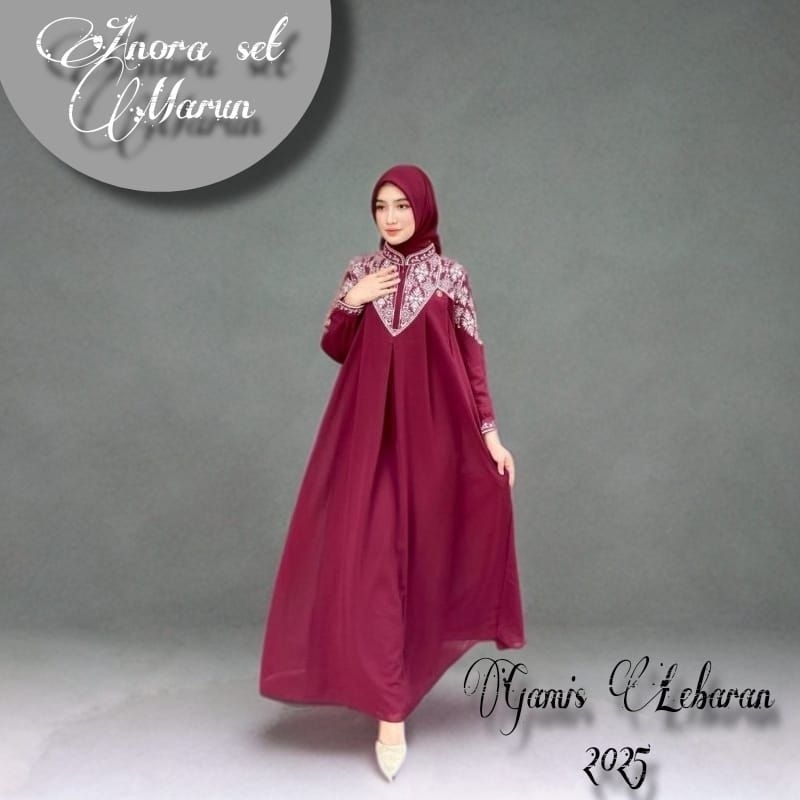 BIG SALE 12.12 PROMO HORE GAMIS ANORA SET HIJAB||GAMIS PESTA MUSLIMAH SERAGAMAN TERBARU ADA JUMBO||G