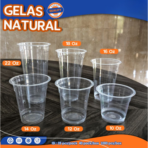 Gelas Cup 10oz 12oz 14oz 16oz Gelas Plastik Gelass Cup Plastik Isi 50pcs