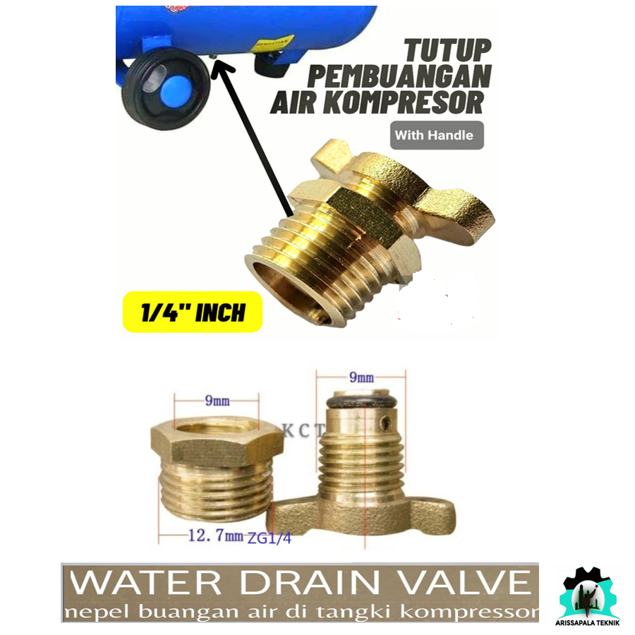 Baut Pembuangan Air Tabung Kompresor Nepel Tutup Tabung Bawah Buangan Air Kompresor Angin Drain Clea