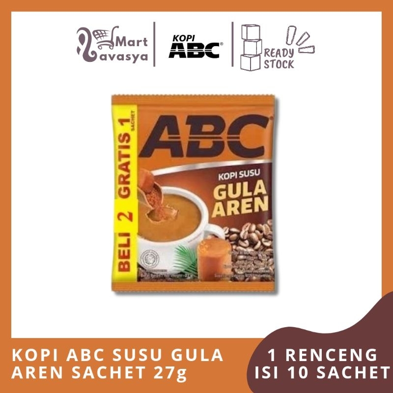 

KOPI ABC SUSU GULA AREN 27g - 1 RENCENG ISI 10 SACHET - KOTA BANDUNG - LAVASYA MART