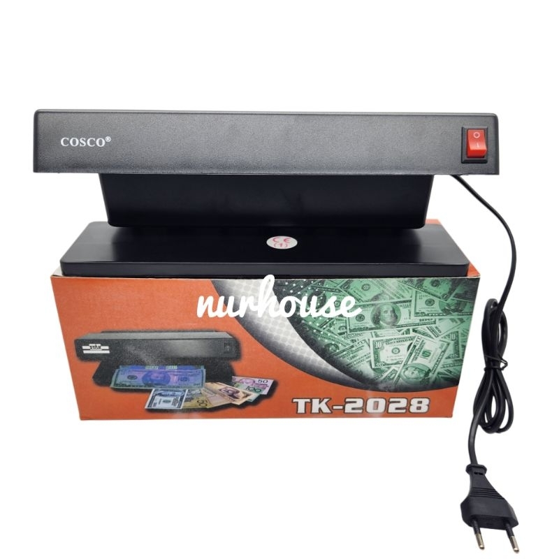 alat cek uang asli / palsu cosco TK 2028 money detector lampu UV cek uang