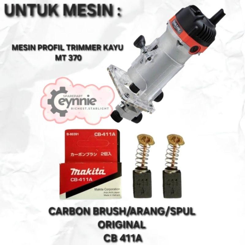 CARBON BRUSH MESIN PROFIL 6MM MT 370 MT 371 MAKTEC CB 411 ORIGINAL ARANG SPUL MESIN PROFIL KAYU ROUT