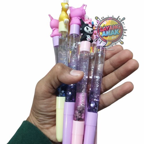 

Pulpen Hias Cantik Air Glitter Sparkling / Gel Pen Glitter Karakter Lucu Motif San R!o