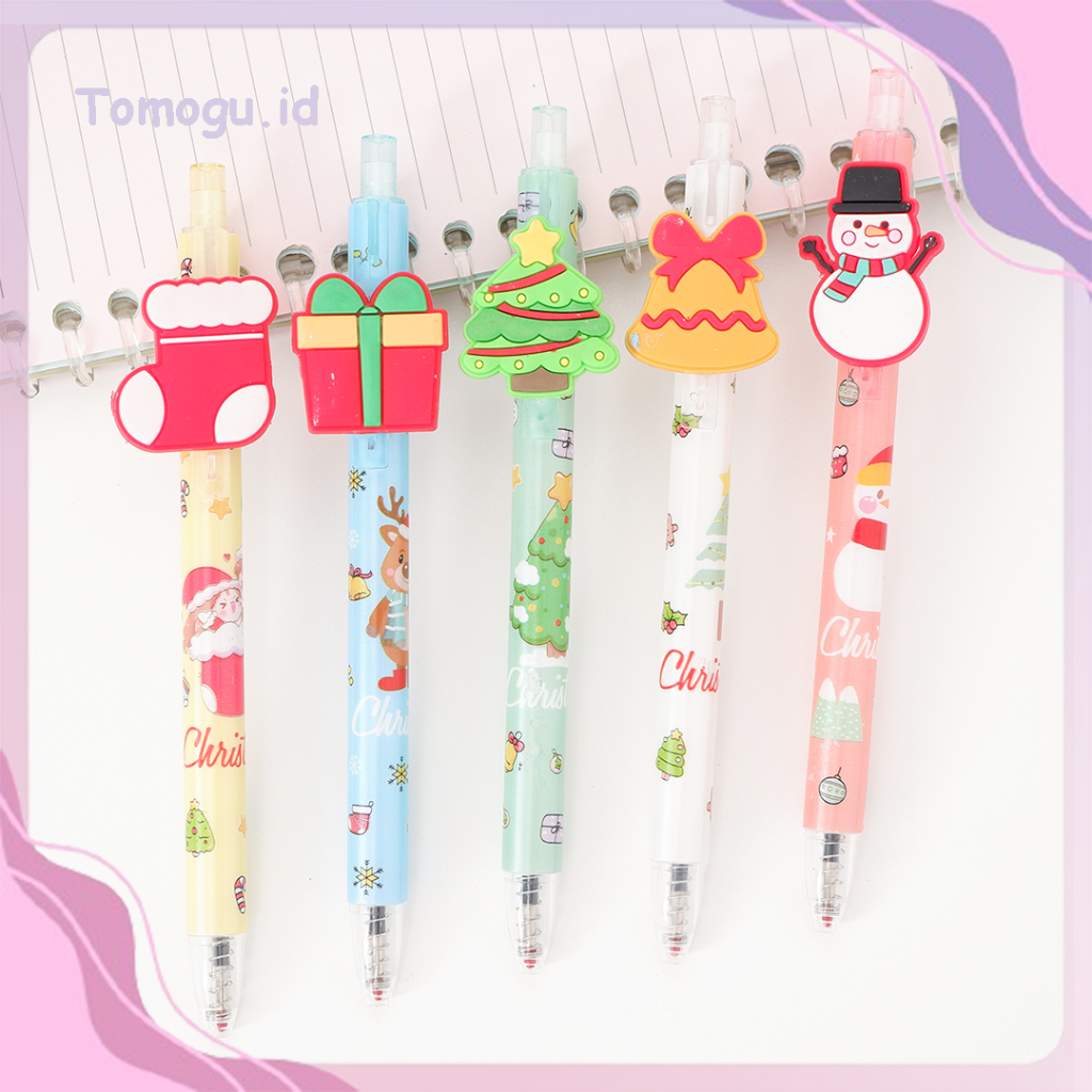 

Pena Mekanik Natal Karakter Christmas Pulpen Santa Cetek Tinta Hitam Pen Bolpen Bolpoint Lucu