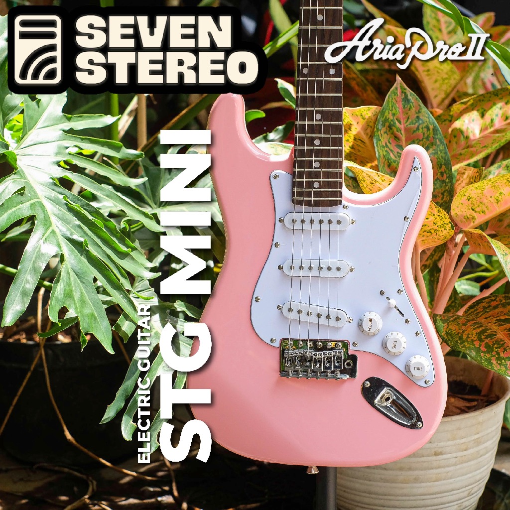 ARIA PRO STG MINI Stratocaster Model ARIAPRO STG-MINI Kawai Pink Strat
