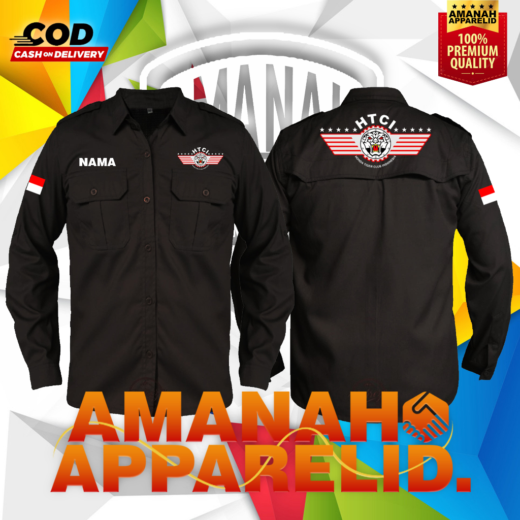 KEMEJA HTCI/KEMEJA PDL HTCI/KEMEJA HITAM/KEMEJA HITAM PANJANG