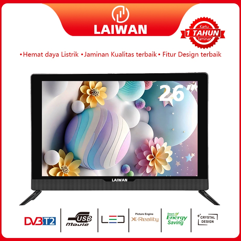 【LAIWAN】 TV Digital 21/24/26 Inch TV LED 21 inch FHD Televisi - Tampilan Modern