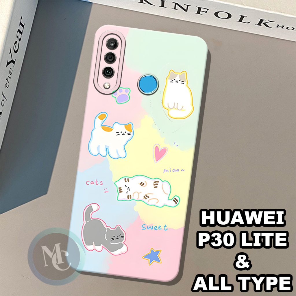 CC22/Softcase karet lentur untuk huawei p30 lite/Motif kucing/case huawei p30 lite /kesing huawei p3
