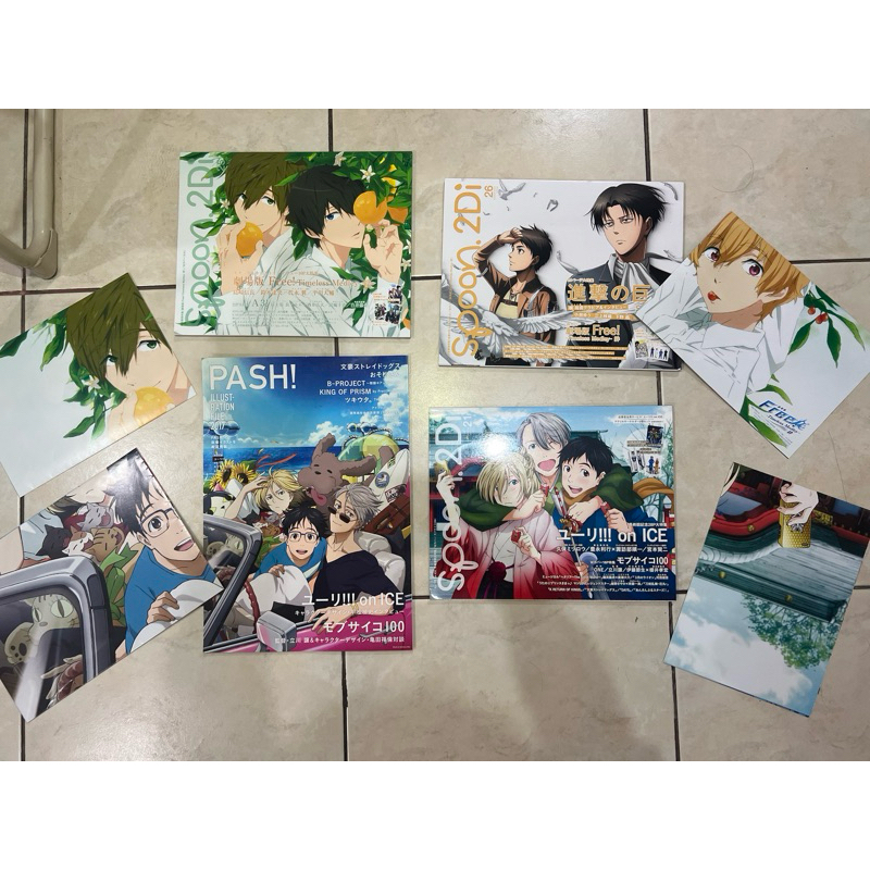 majalah anime spoon2di bonus poster attack on titan yuri on ice free animes