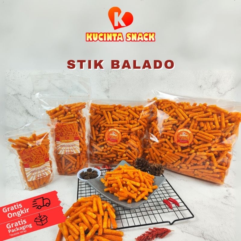 

Stick Balado 1 kg 500 gr Makanan Ringan Stik Cemilan Manis Gurih Pedas By Kucinta Snack