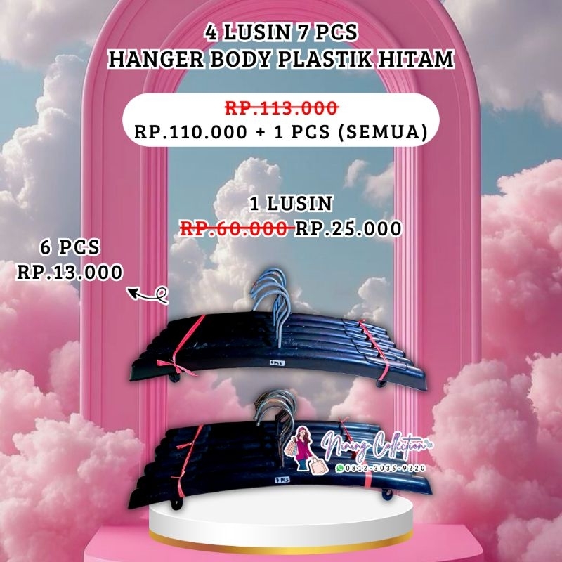PRELOVED HANGER BODY PLASTIK HITAM (BEKAS SEPERTI BARU)