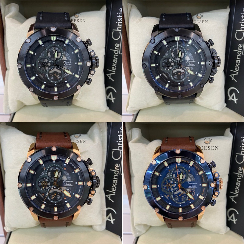 Jam Tangan Alexandre Christie Ac 6564 Kulit Original Pria