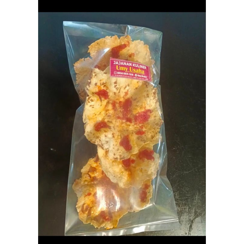 

Kerupuk jengkol Balado kemasan 200 gram