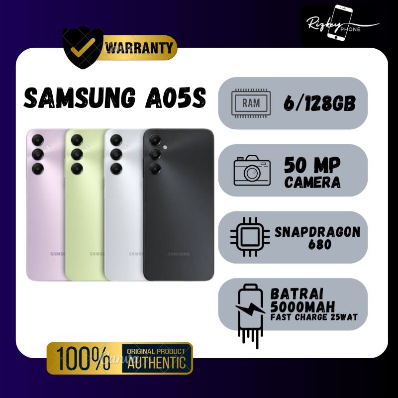 Samsung A05S ram 6/128GB  | CHIPSET SNAPDRAGON | NEW GARANSI RESMI