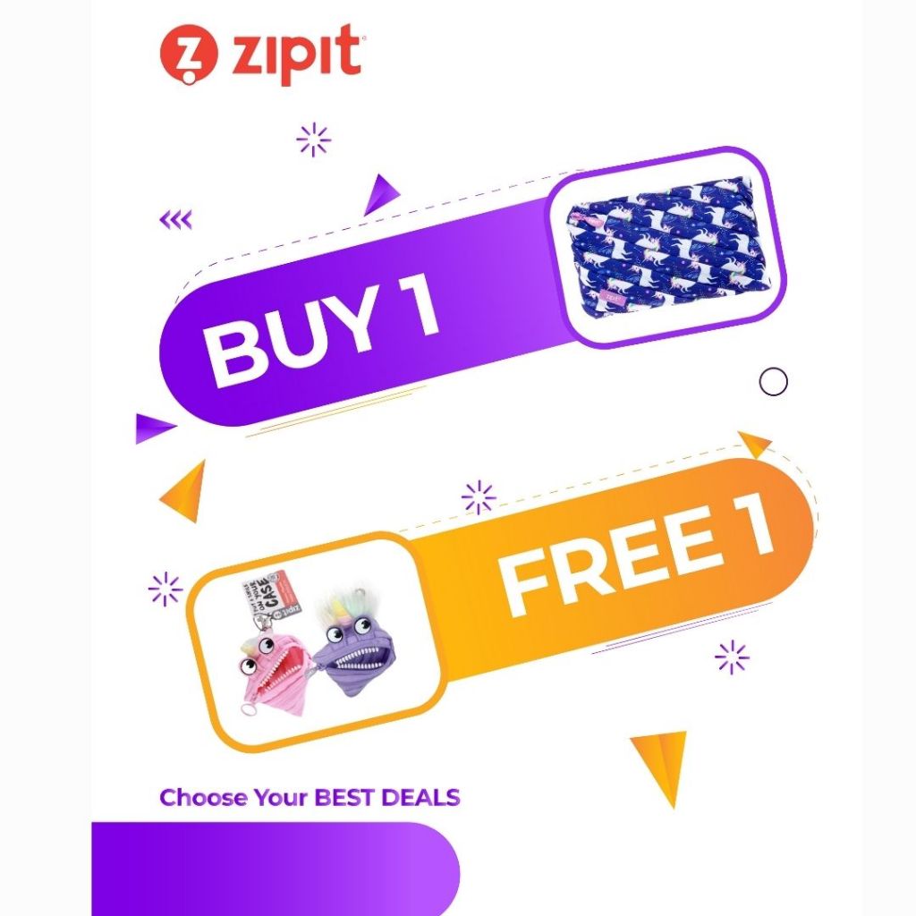 

[B1G1] Zipit Twister Jumbo Pouch - Unicorn + Zipit Unicorn Mini Pouch