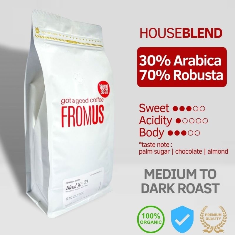 

HouseBlend Espresso 30 -70 Arabica Robusta | Espresso, Milk Base, & Es Kopi Susu |