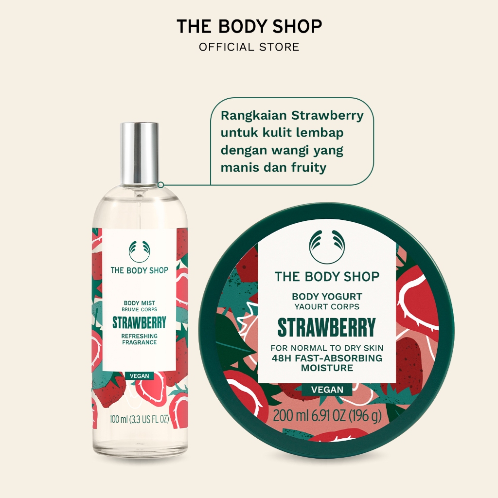 The Body Shop Strawberry Body Mist + Strawberry Body Yogurt