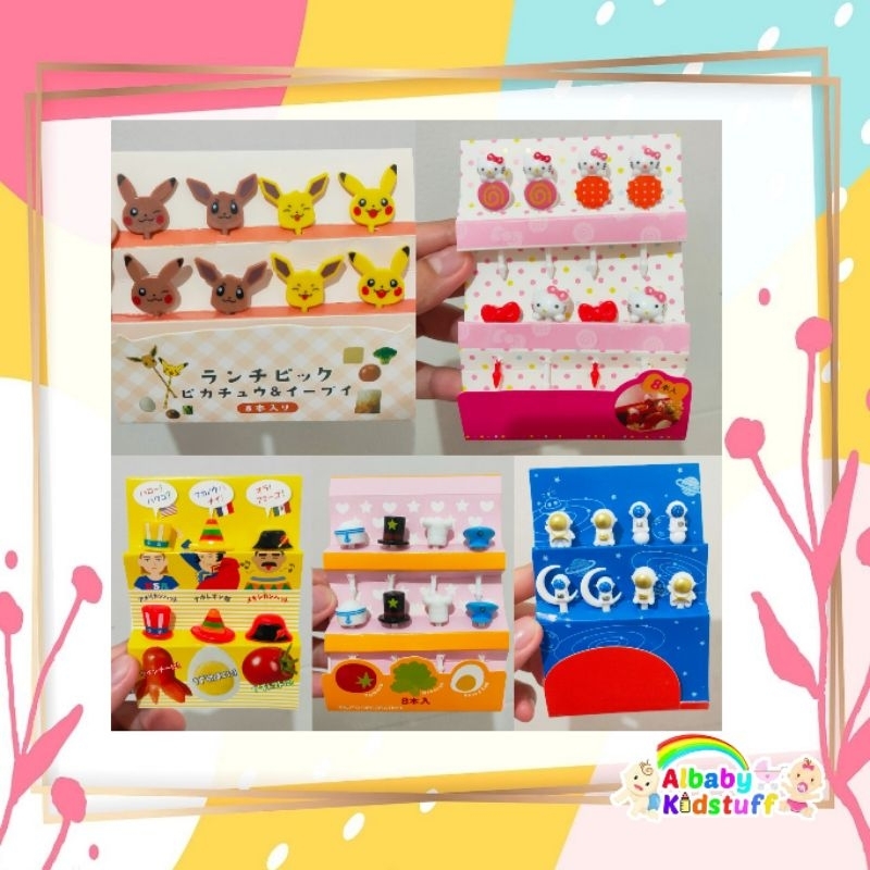 Tusukan Bento Hello Kitty Astronot Mahkota Crown Topi Panda Pikachu