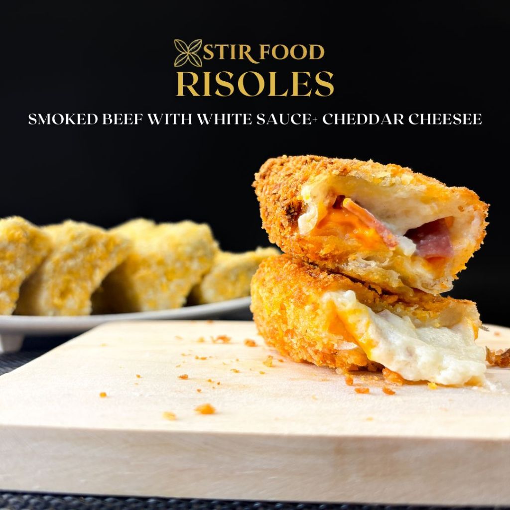 

RISOLES - SMOKED BEEF + WHITE SAUCE + CHEDDAR CHEESEE - STIR FOOD