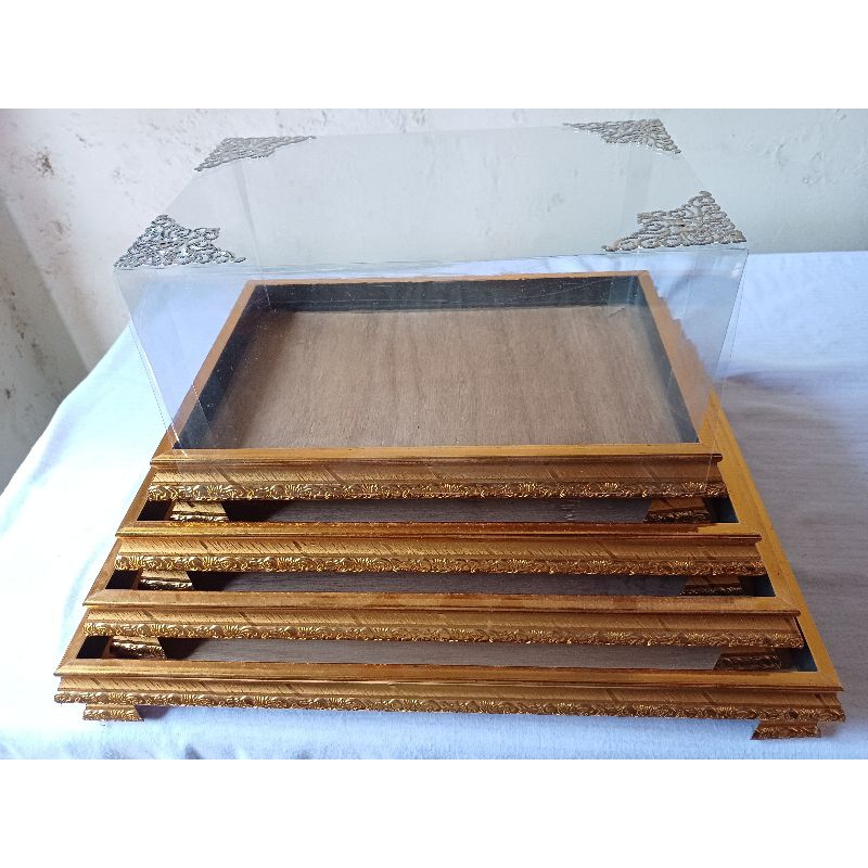 

Box hantaran seserahan //kotak seserahan pernikahan mewah frame fiber 1 set is 4 + tutup mika hias siku