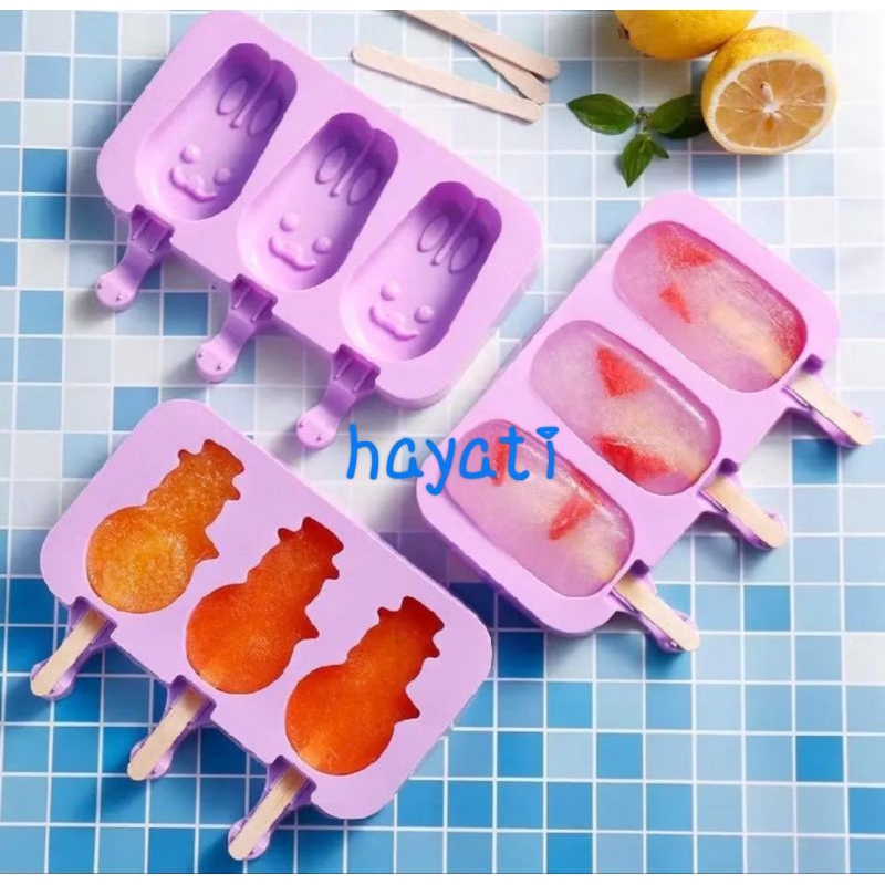 cetakan es krim silicon cetakan es batu