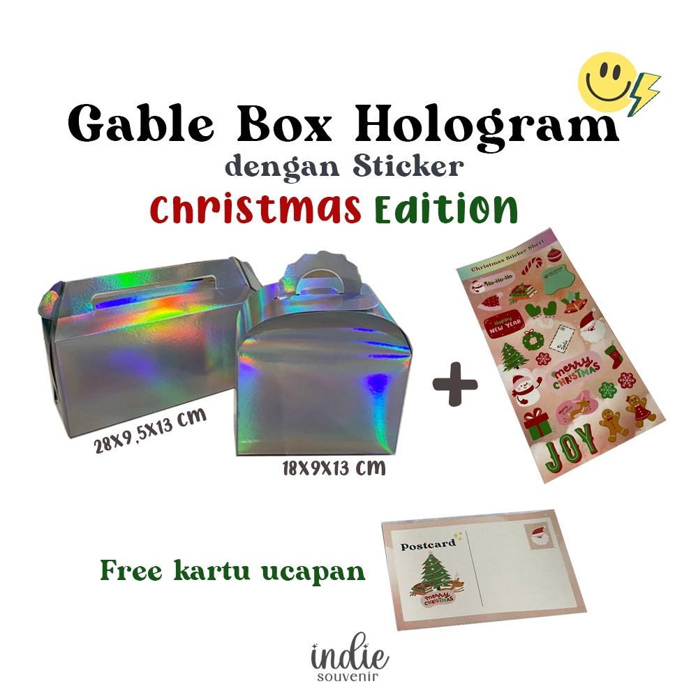 

gable Box Hologram Kotak Kado Bungkus Kado Aesthetic Spesial Christmas birthday ultah wisuda graduation