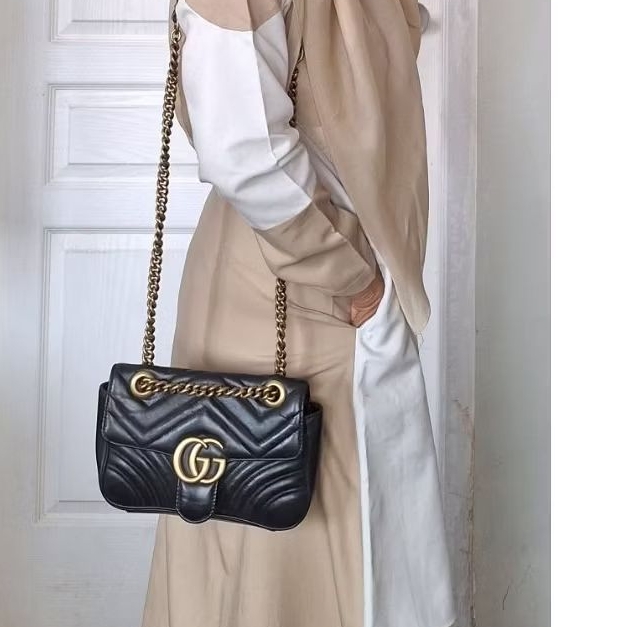 GG mini marmont black PRELOVED Shoulder and SLING BAG