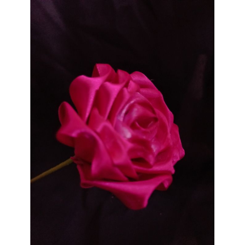 Bunga Mawar Bahan Satin Besar