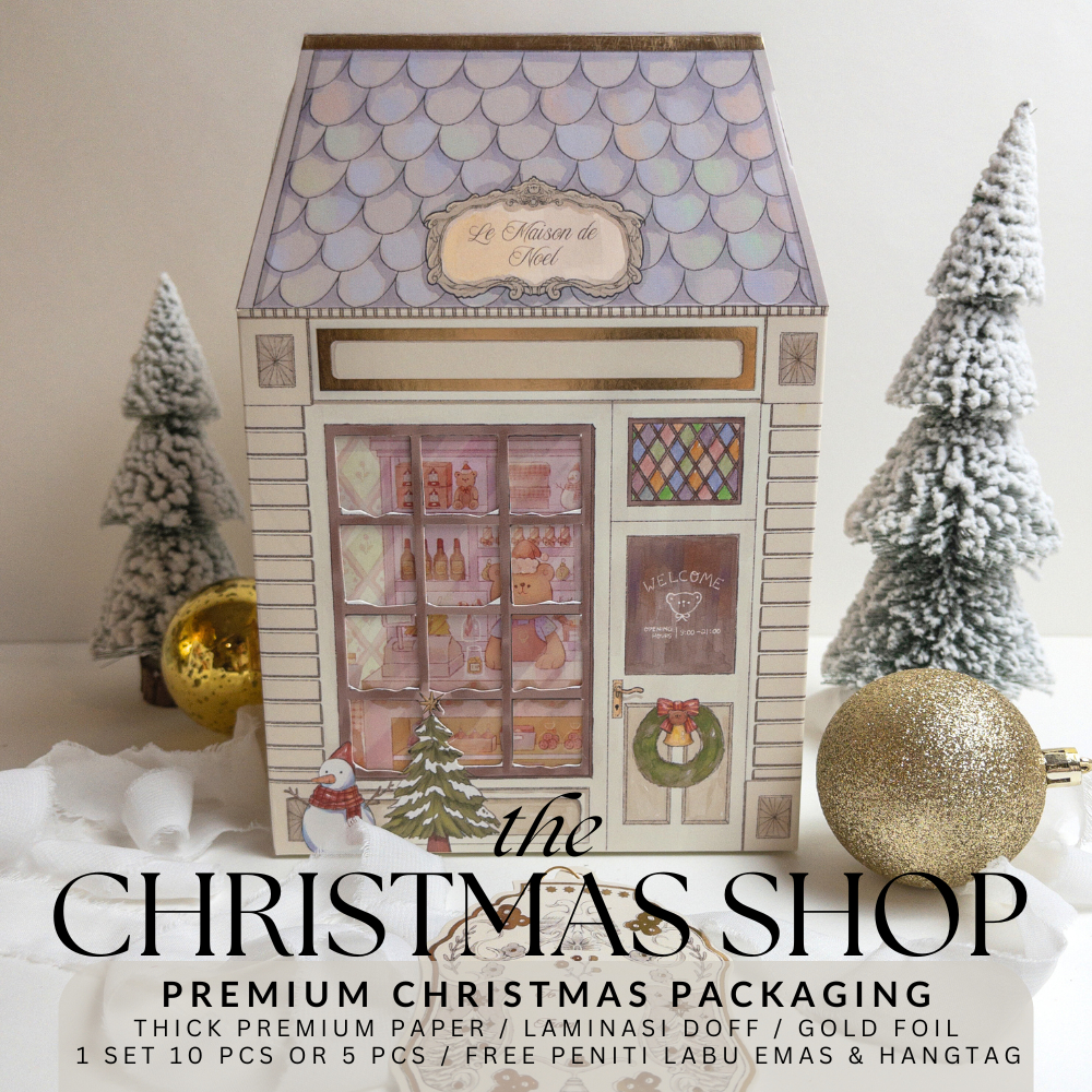 

(10 pcs)(5 pcs) the Christmas House kotak dus toples packaging gift box utk hampers natal
