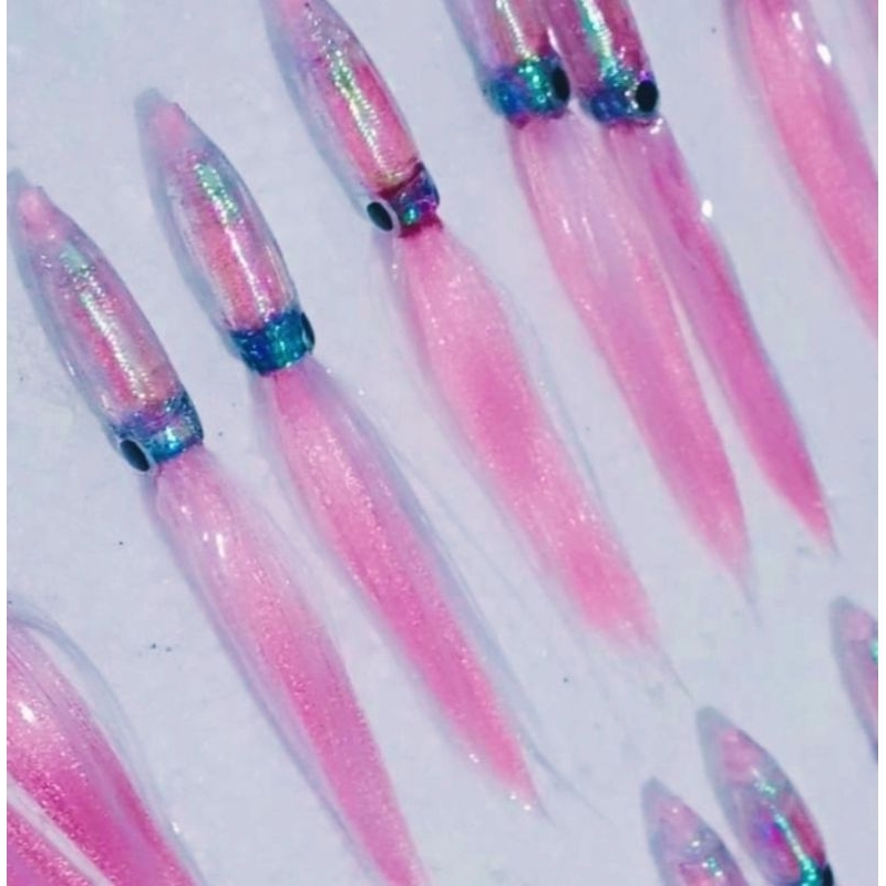 Umpan Cumi Terbuat dari serat sutra kilap umpan pancing umpan Trolling umpan tuna