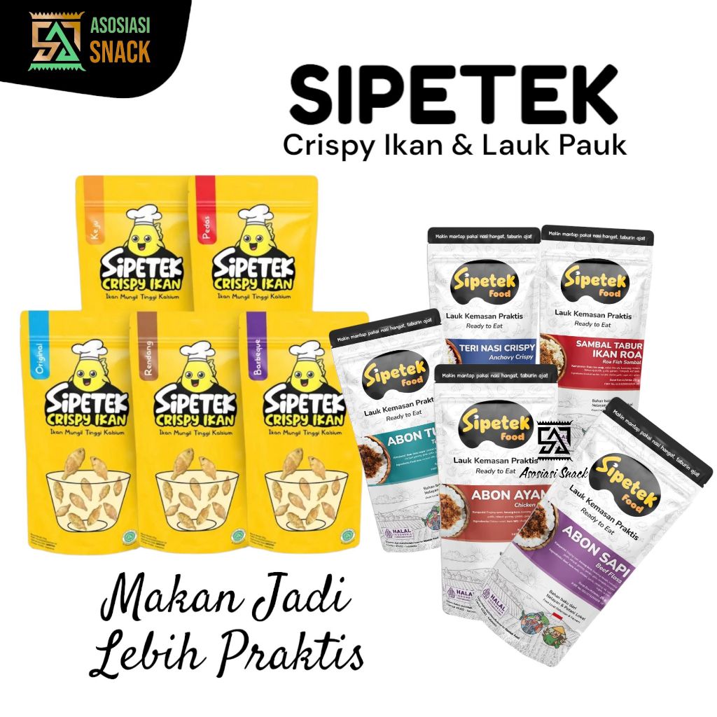 

SIPETEK IKAN CRISPY Lauk Pauk Cemilan Lauk pauk Sehat Ikan mungil tinggi Kalsium