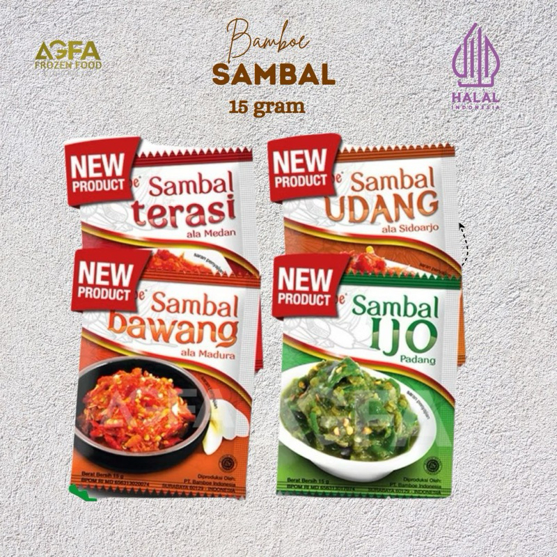 

Bamboe Sambal / Sambal Bawang / My Taste Sambal Bawang / Sambal Terasi / Sambal Udang / Sambal Ijo