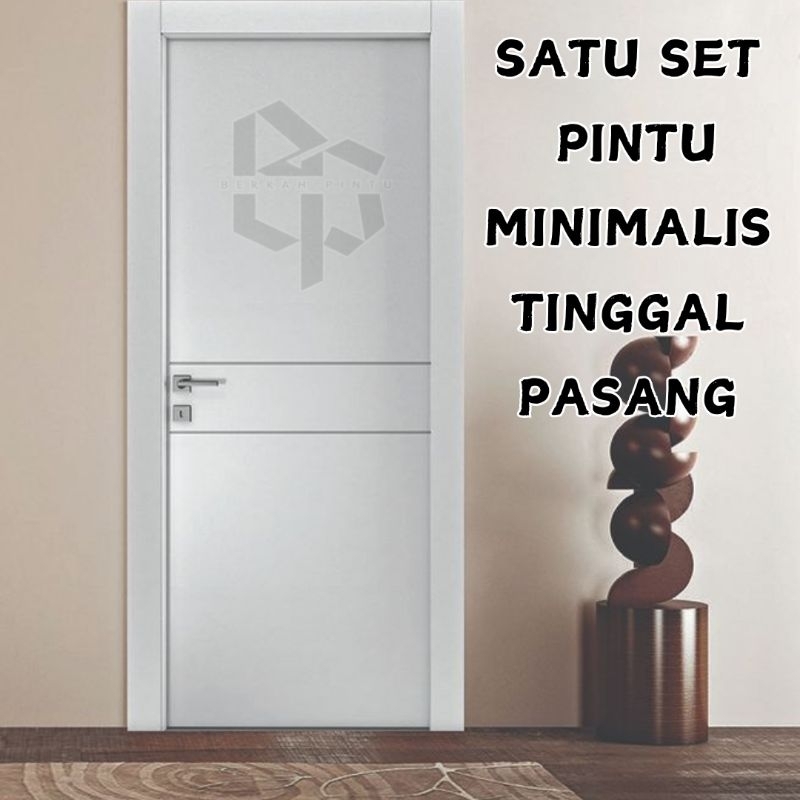 PINTU MINIMALIS SET KUSEN ALUMINIUM DAN KUNCI | SATU SET PINTU MINIMALIS TINGGAL PASANG | PINTU KAMA