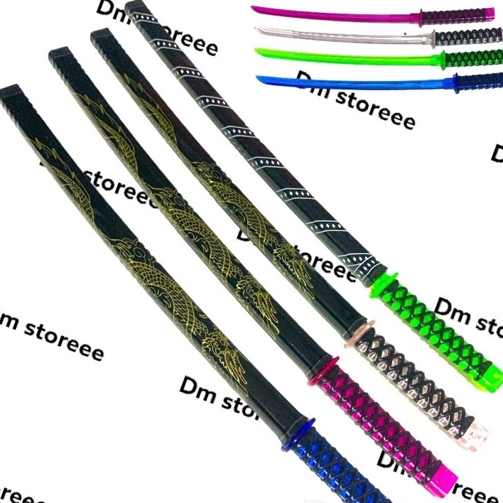 mainan pedang samurai warna transparan 34cm  / mainan katana / pedang pedangan anak / mainan anak mu