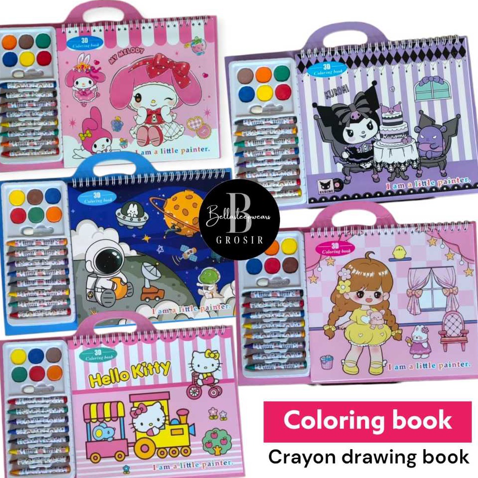 

Kejar Grosir BELLA BUKU CRAYON DRAWING COLORING BOOK SANRIO Buku Gambar Mewarnai Karakter Sanrio 3D Kuromi Melody Hello Kitty Coloring Book 3D Set Crayon Belajar Melukis Menggambar